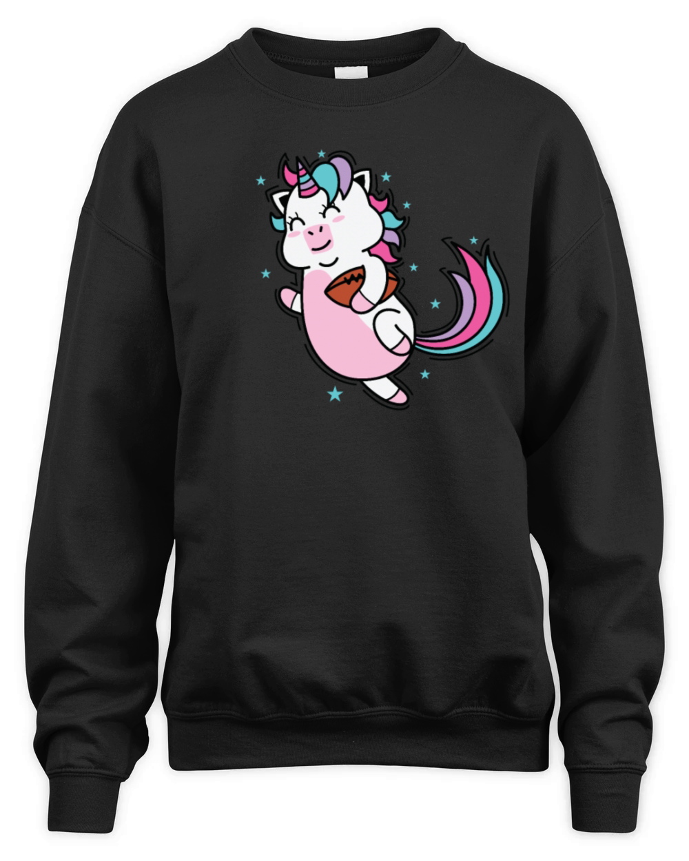 Unicorn playing Rugby or Football Unisex Premium Crewneck Sweatshirt