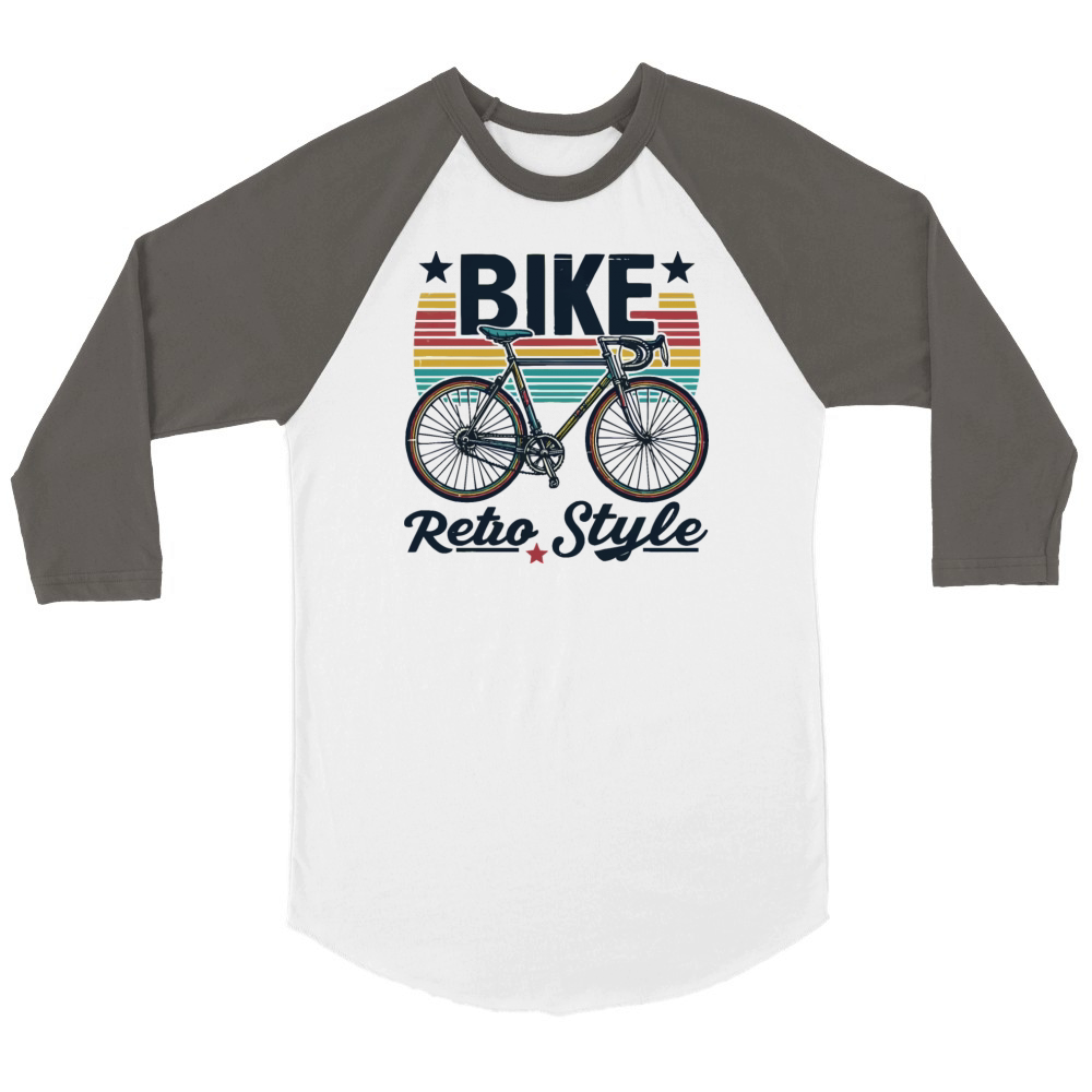 Bike Retro Style - bicycle in retro style Unisex ¾ sleeve Raglan T-shirt