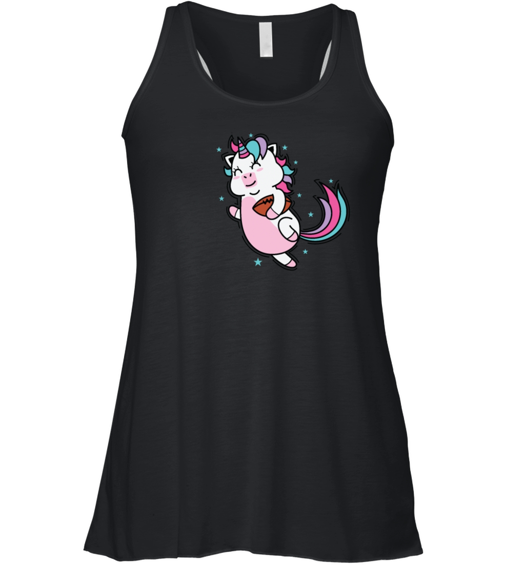 Unicorn playing Rugby or Football Women's Flowy Tank Top