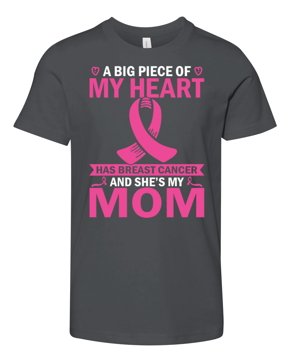 Pink Ribbon Mom Breast Cancer Warrior Youth Unisex Jersey Tee