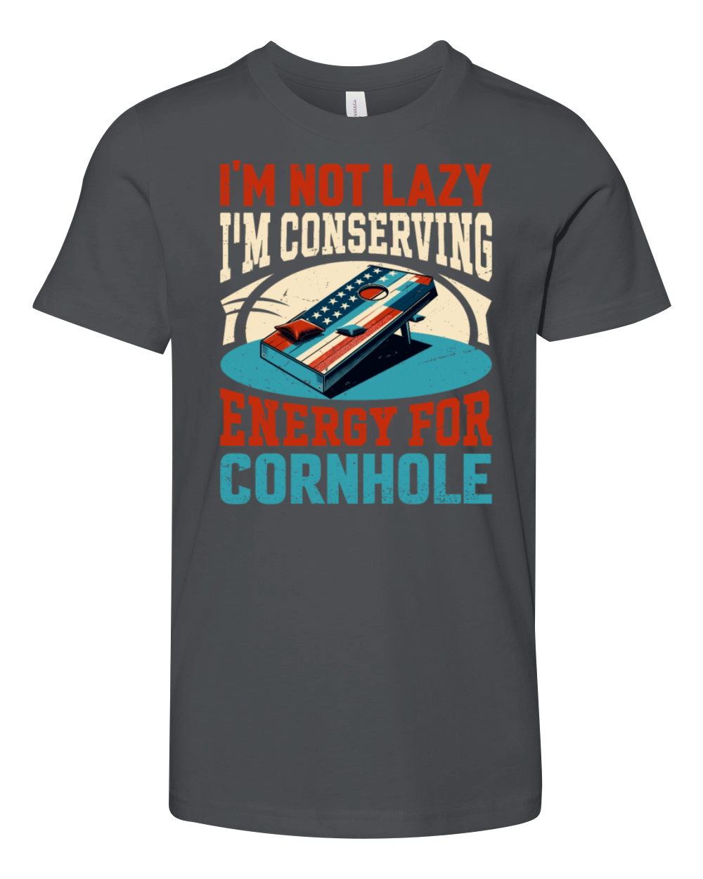 Retro Cornhole - Bean Bag Toss Saying - Not Lazy Youth Unisex Jersey Tee