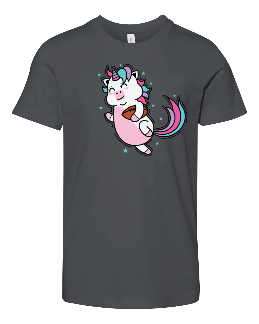 Unicorn playing Rugby or Football Youth Unisex Jersey Tee