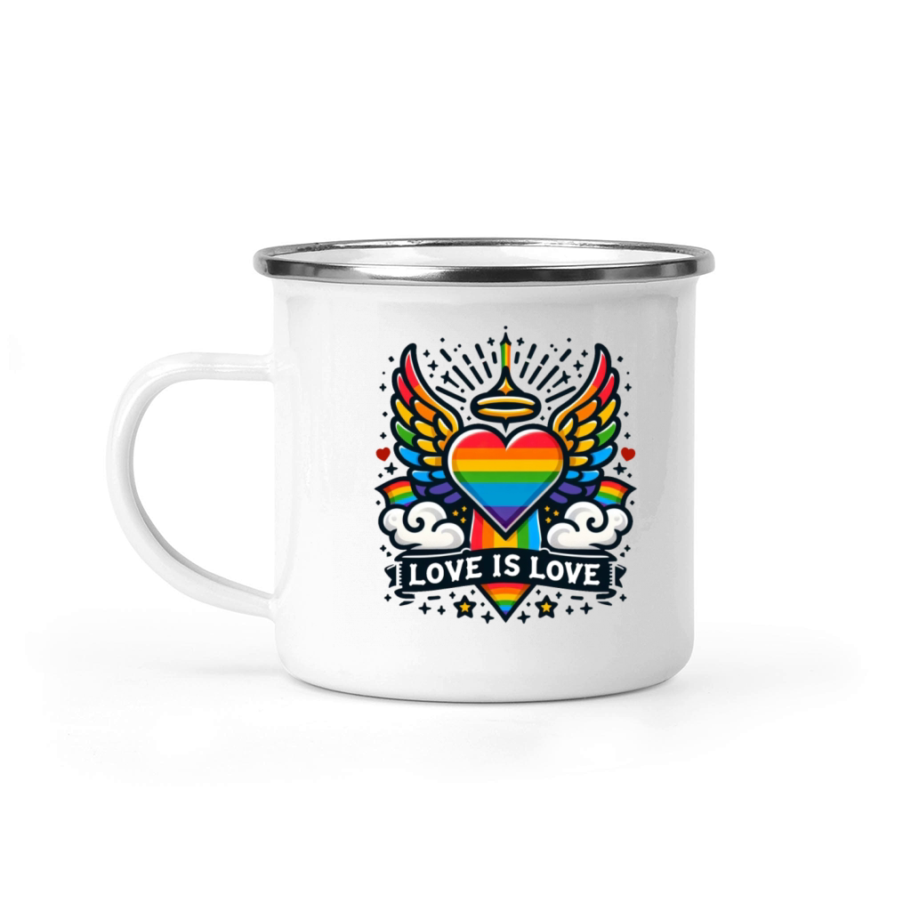 Love Is Love LGBTQ Pride Month Gay Design Camping Mug