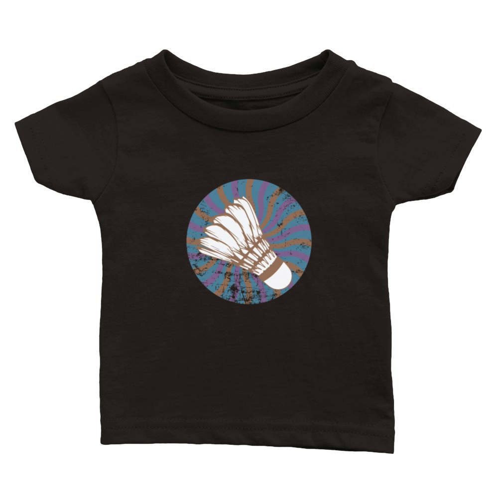 Shuttlecock Badminton Racket Sport Classic Baby Crewneck T-shirt