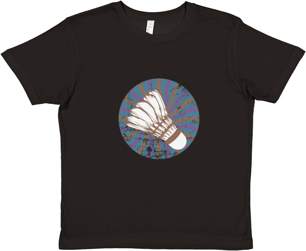 Shuttlecock Badminton Racket Sport Premium Kids Crewneck T-shirt