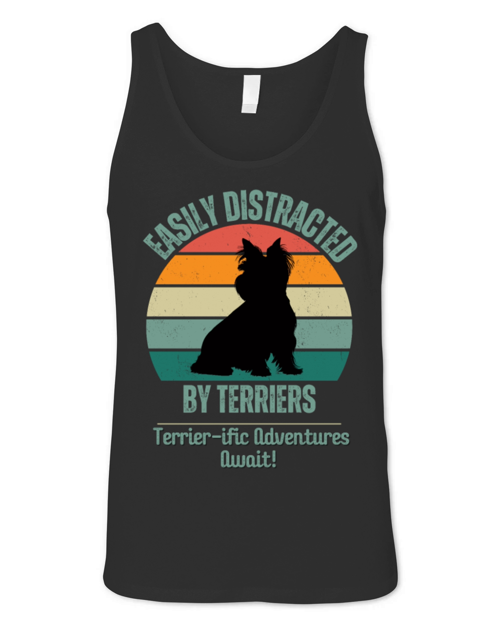 Funny Dog Lover Gift Easily Distracted By Terriers Unisex Jersey Tank