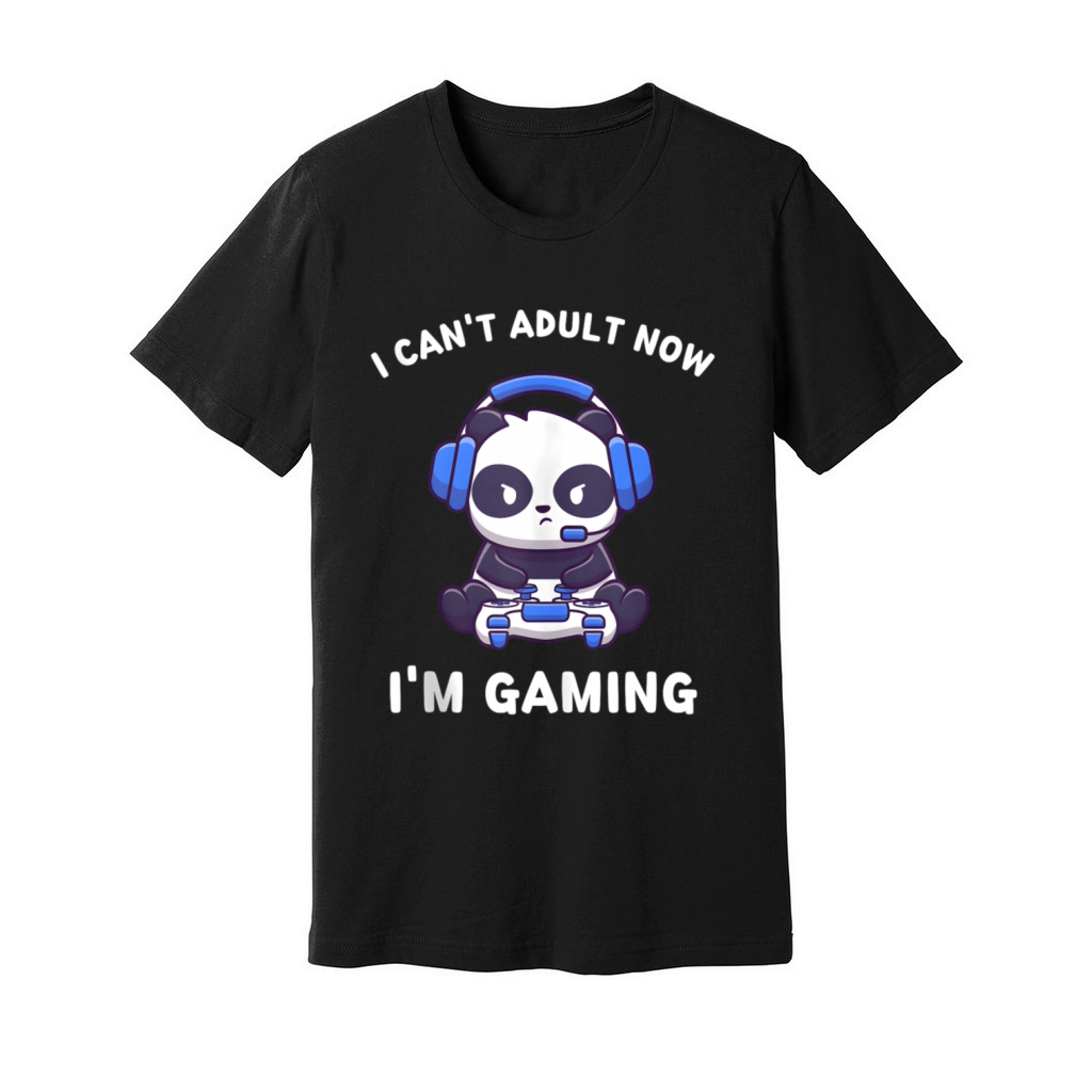 Panda I CanT Now IM Gaming Panda Unisex Jersey Tee