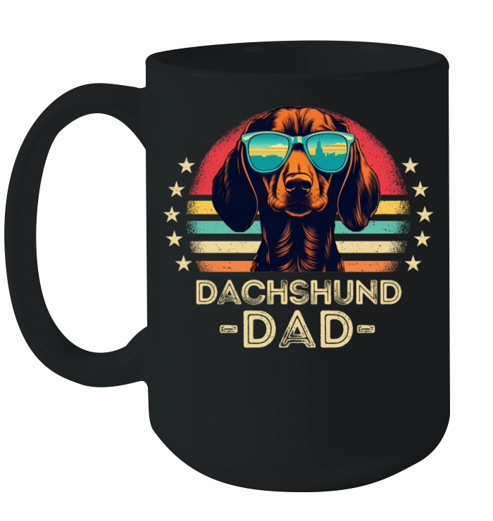 Dachshund with sunglasses retro Ceramic Mug