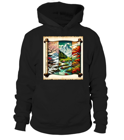 Winter Autumn Season Scenery Papyrus Scroll Hoodie Unisex