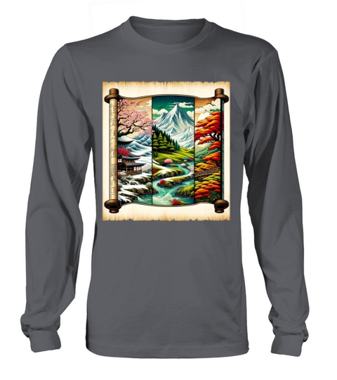 Winter Autumn Season Scenery Papyrus Scroll Long sleeved Unisex