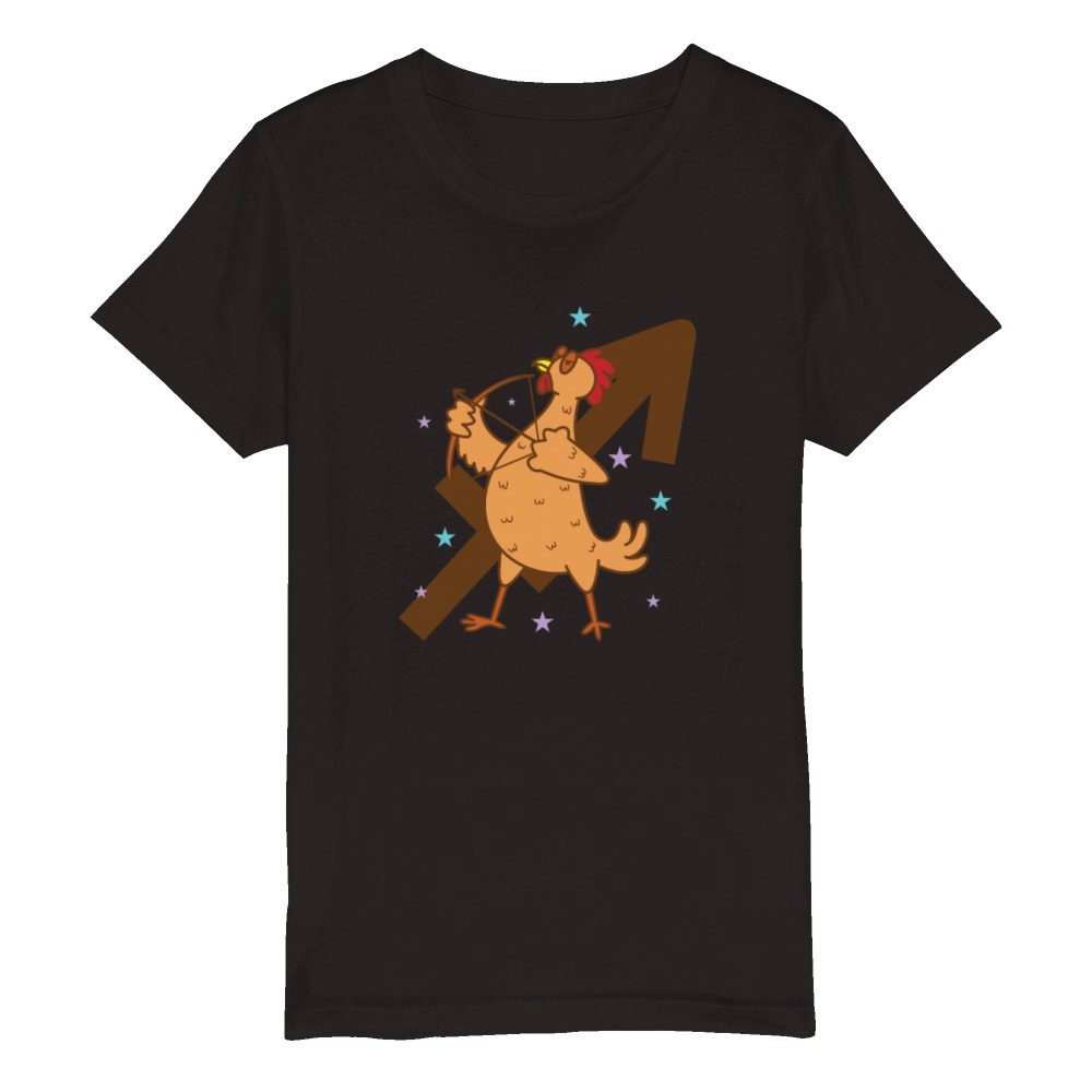 Sagittarius Zodiac Sign as Animal Horoscope Organic Kids Crewneck T-shirt