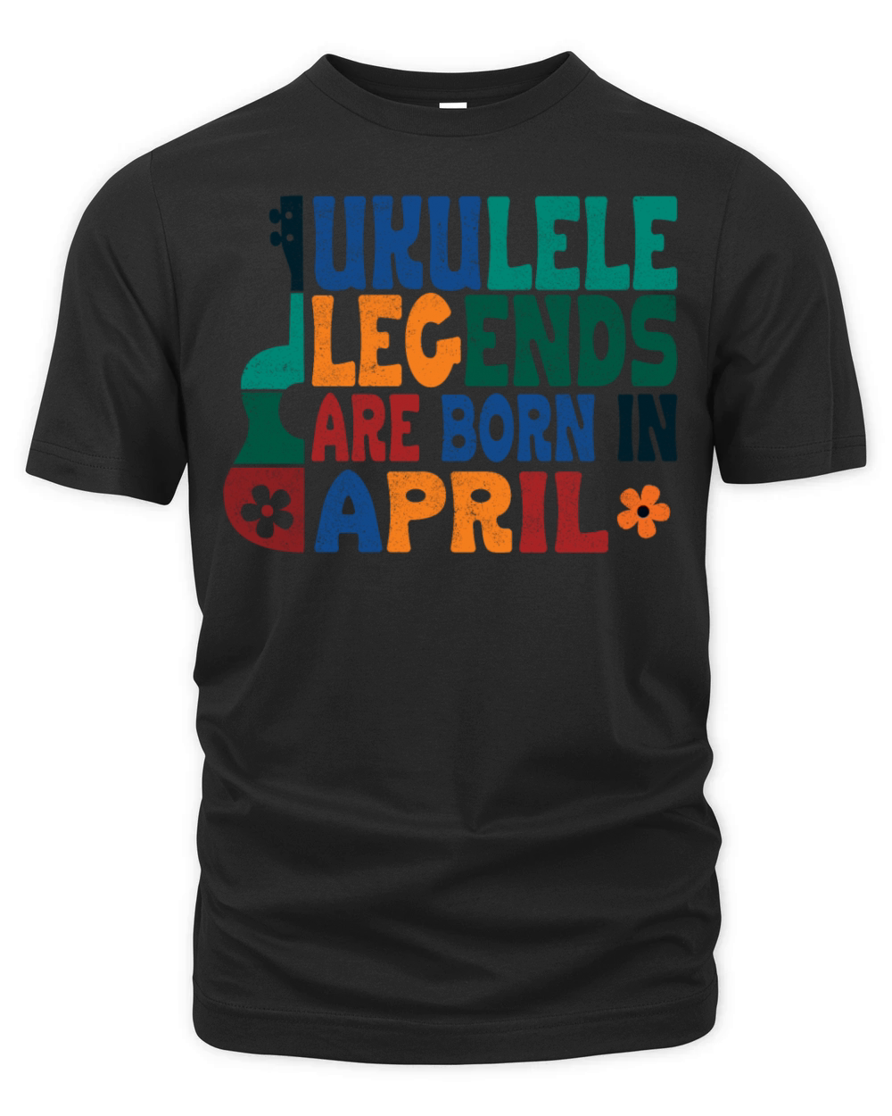Ukulele Legends are born in April Organic Unisex T-shirt