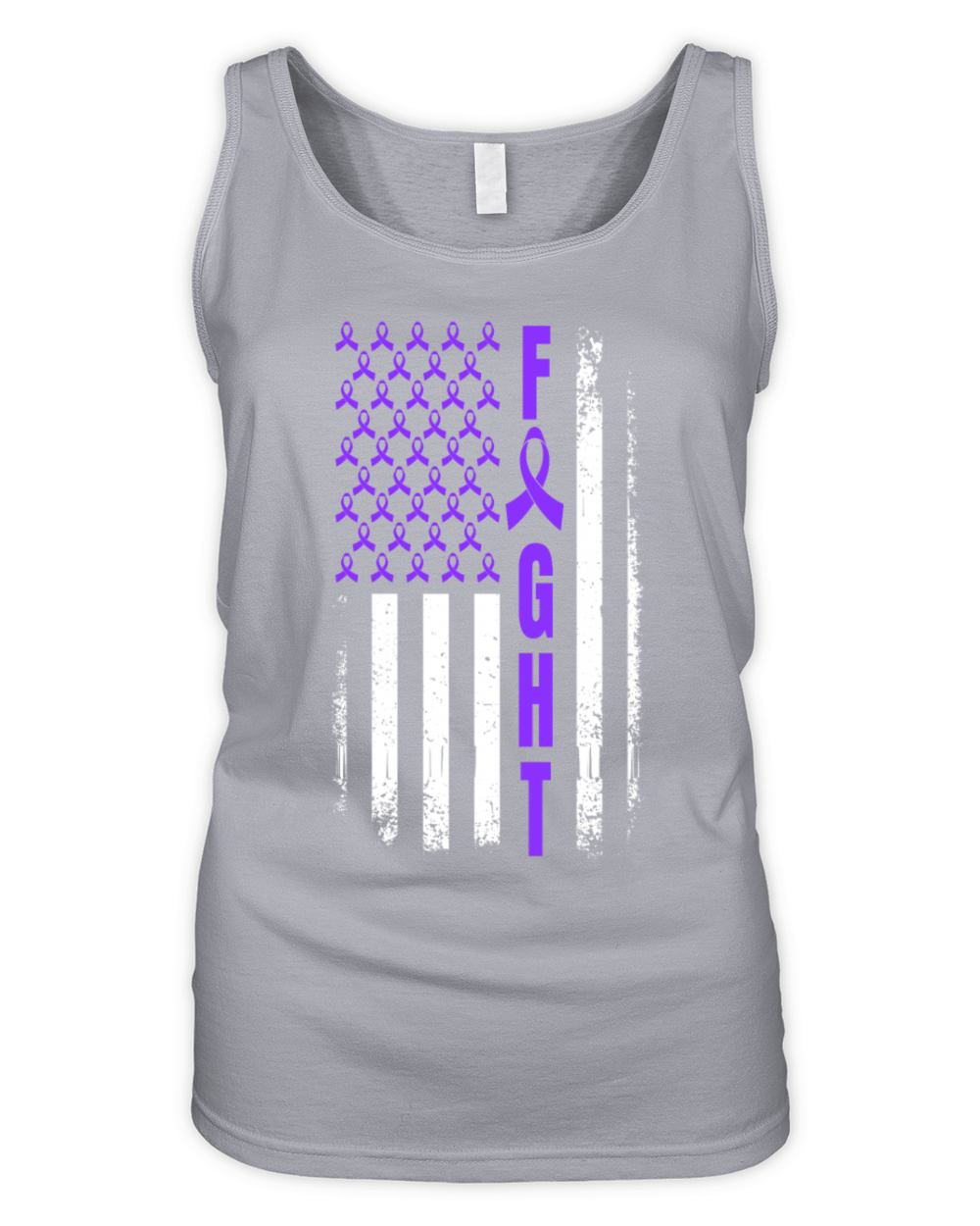 Fight Overdose Awareness USA Flag Purple Ribbon Organic Women's Tank Top
