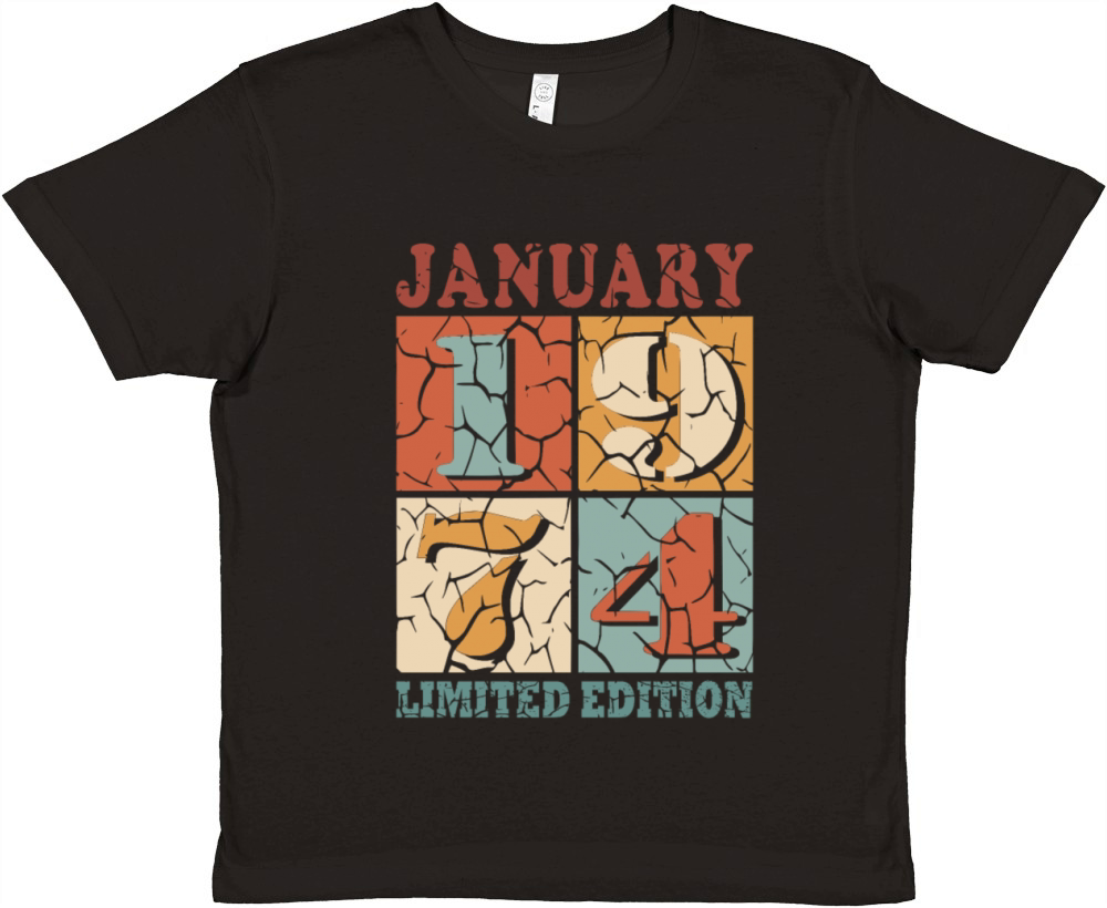 50th birthday 50 years January 1974 Premium Kids Crewneck T-shirt