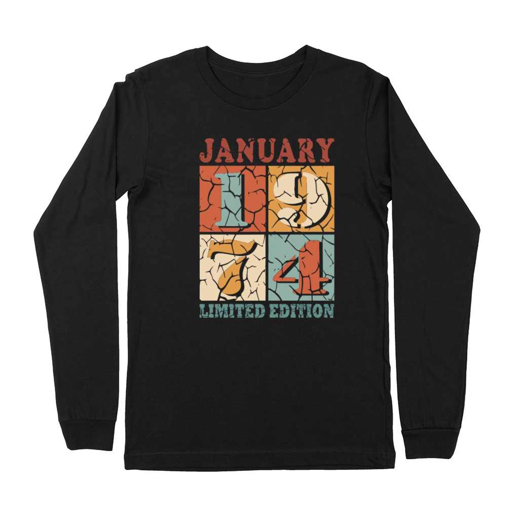 50th birthday 50 years January 1974 Premium Long Sleeve