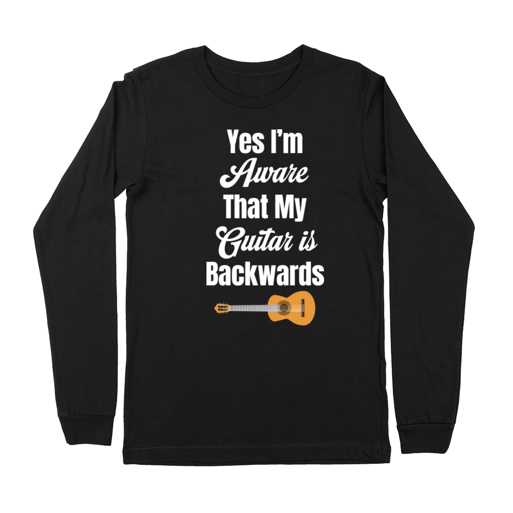 Yes Im Aware That My Guitar Is Backwards Left Premium Long Sleeve