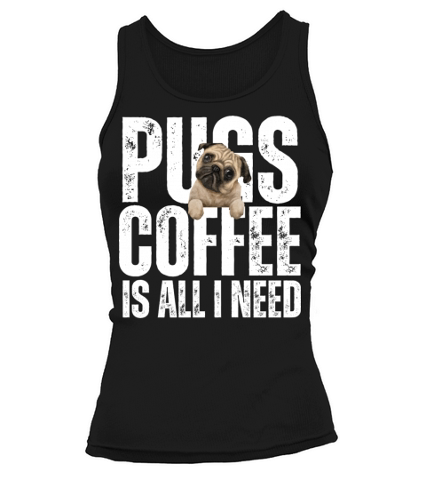 Pugs and Coffee Vintage Pug Dog Lover Tank top Woman