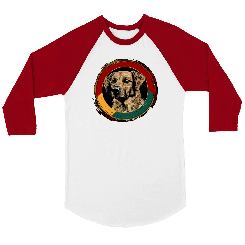 German Shepherd Funny Dog Vintage Retro Spanish Unisex ¾ sleeve Raglan T-shirt