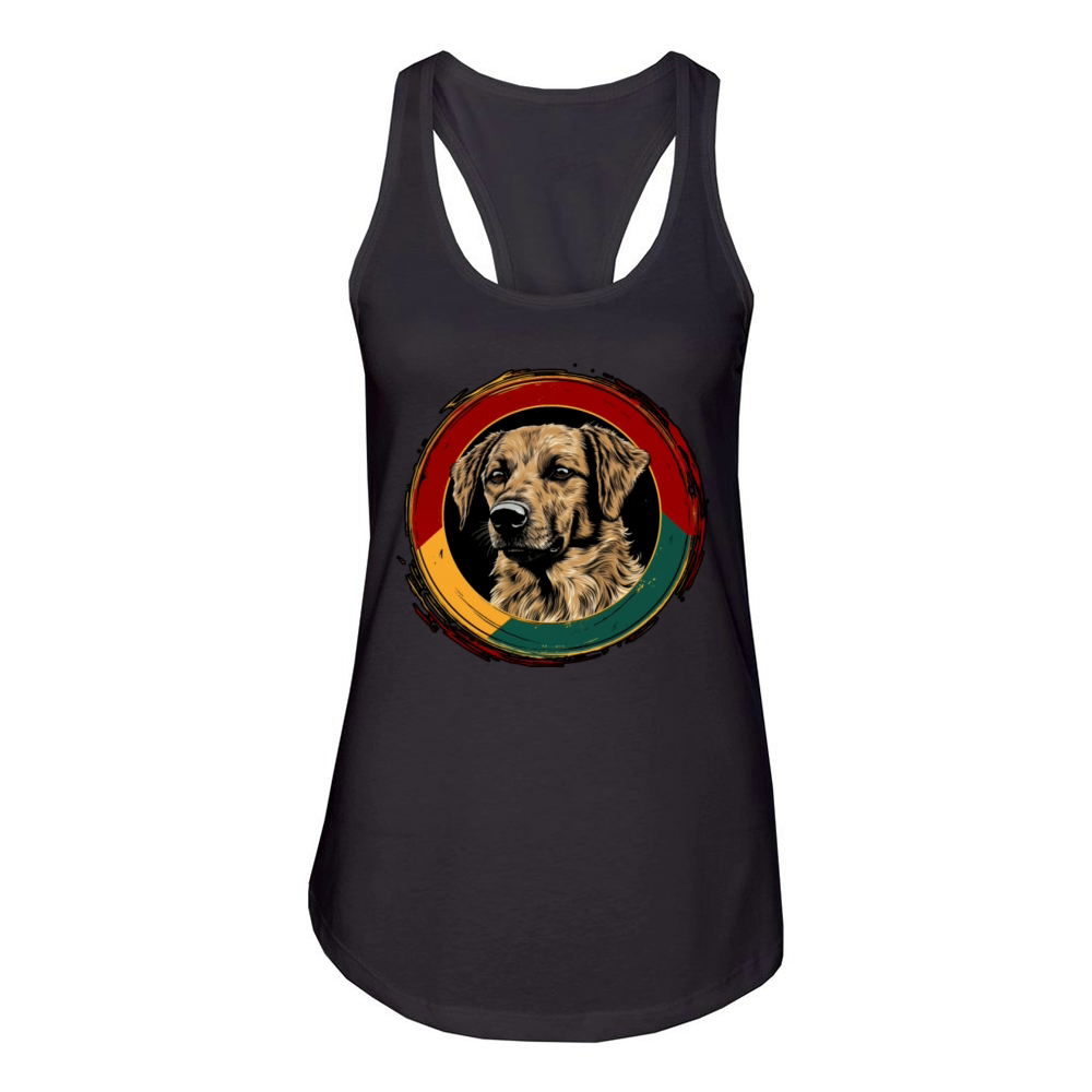 German Shepherd Funny Dog Vintage Retro Spanish Women's Racerback Tank