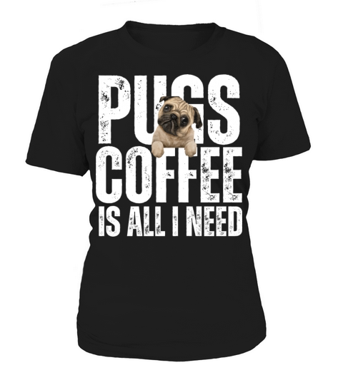 Pugs and Coffee Vintage Pug Dog Lover Women's T-Shirt