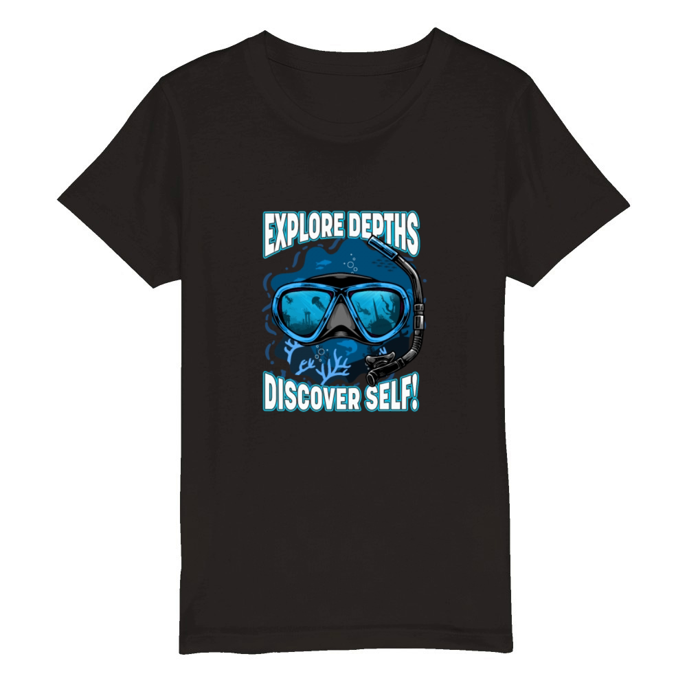 Diver Diving Underwater Organic Kids Crewneck T-shirt