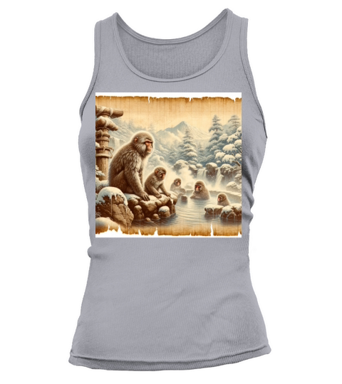 Vintage Animal Macaque Winter Monkey Japanese Art Tank top Woman
