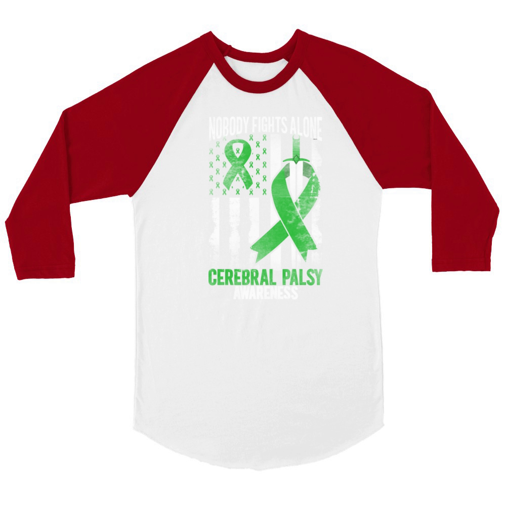 cerebral palsy awareness shirt for men and women Unisex ¾ sleeve Raglan T-shirt
