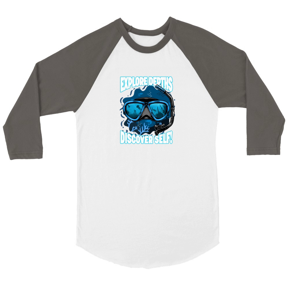 Diver Diving Underwater Unisex ¾ sleeve Raglan T-shirt