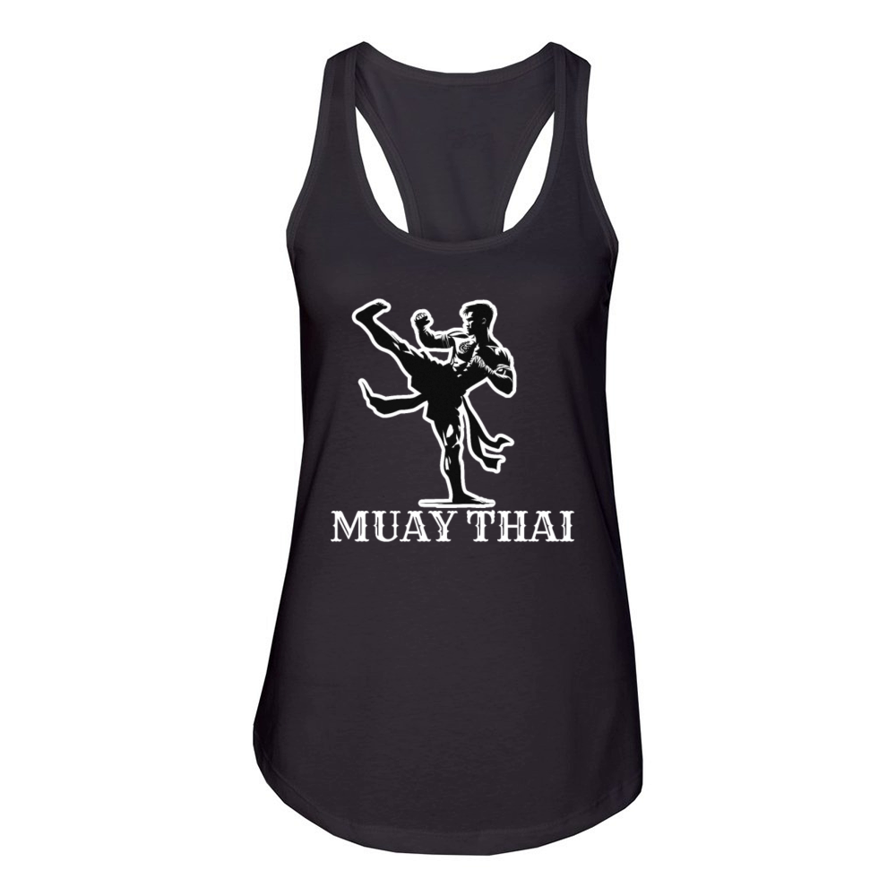 Muay Thai Fighter Design Women's Racerback Tank