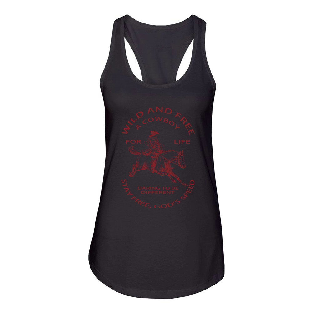Wild and free A cowboy Women's Racerback Tank