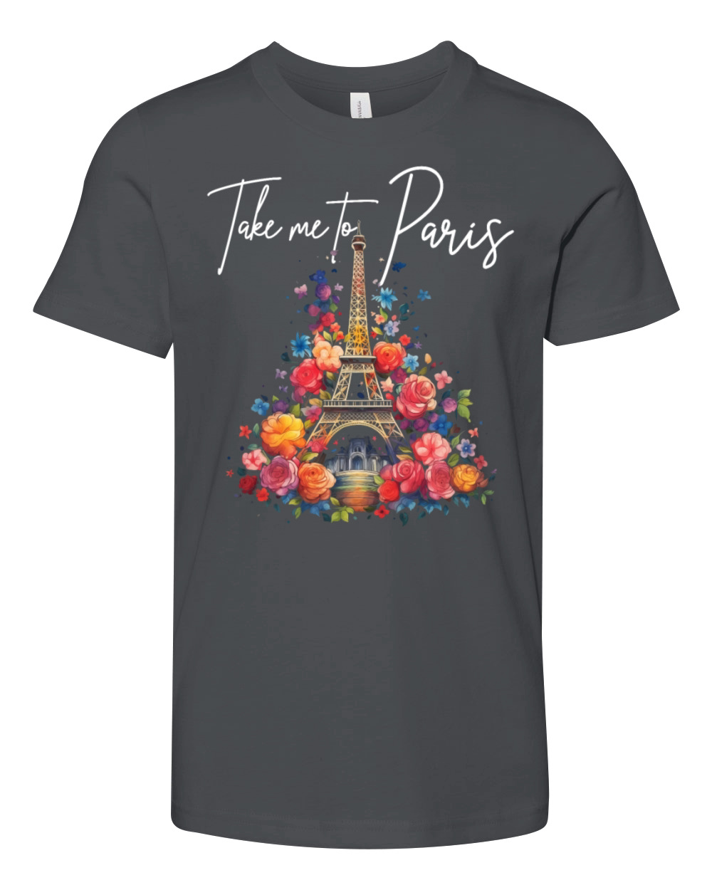 Paris France Eiffel Tower Souvenir Youth Unisex Jersey Tee