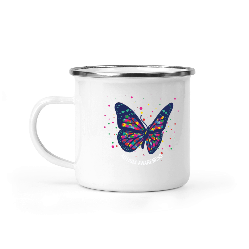 Butterfly Puzzle Autism Awareness Camping Mug