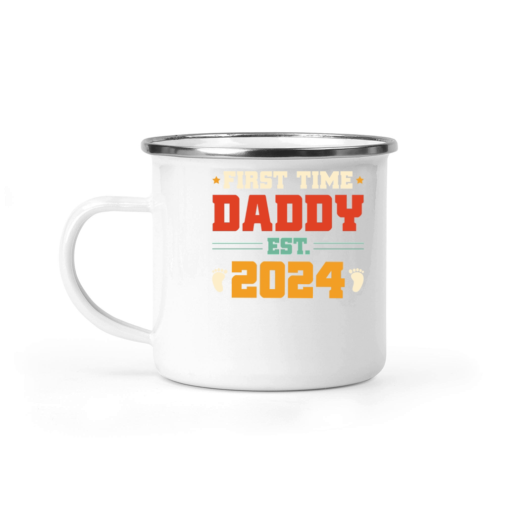 father day First Time Daddy Est 2024 Camping Mug