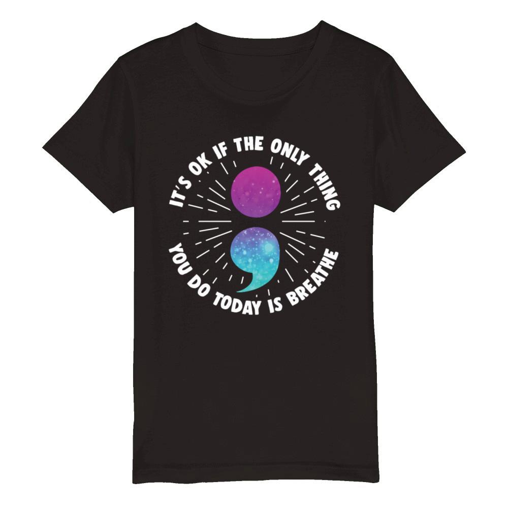 Mental Health Warrior Purple and Teal Organic Kids Crewneck T-shirt