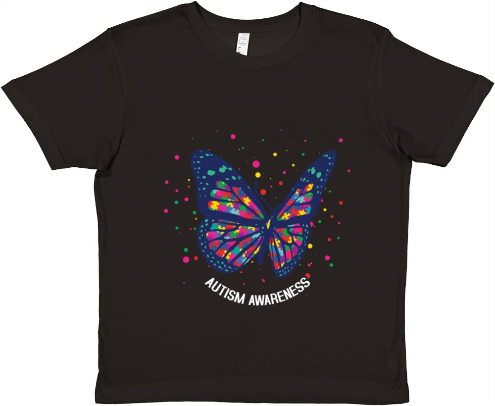 Butterfly Puzzle Autism Awareness Premium Kids Crewneck T-shirt