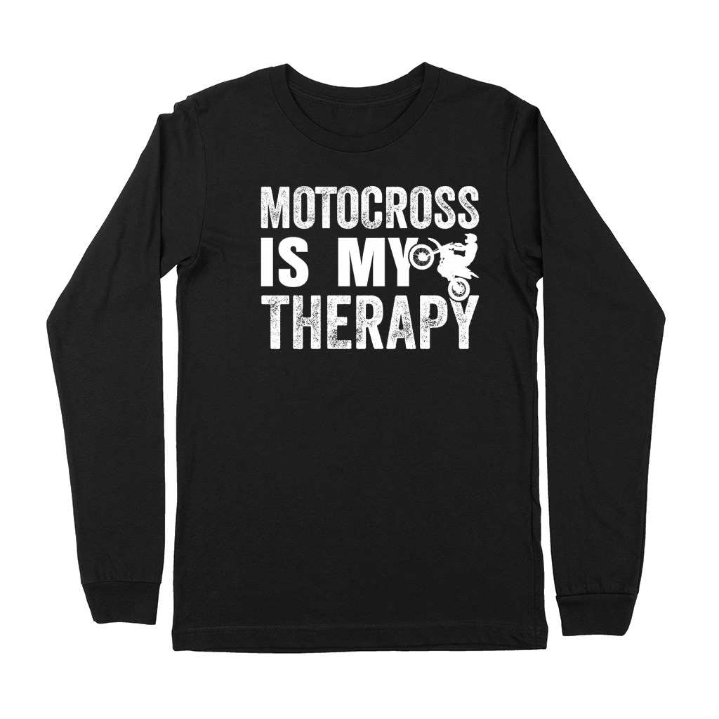 Motocross Funny Quotes Motocross is My Therapy, Premium Long Sleeve