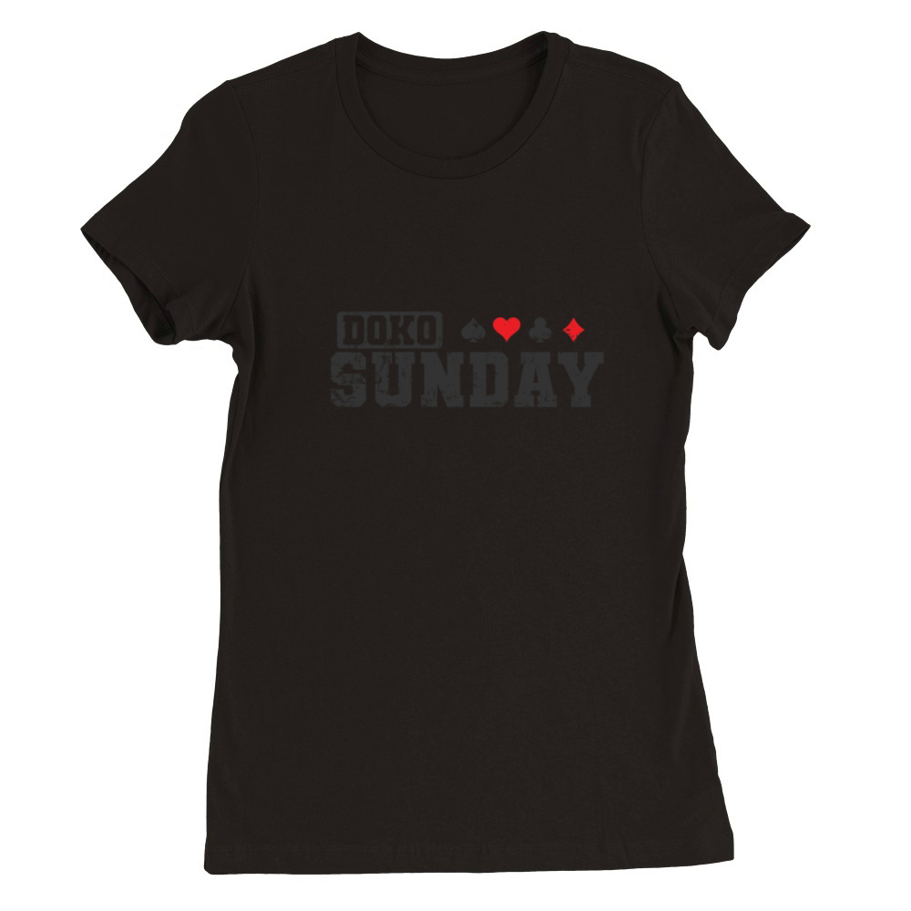Doko Sunday Doppelkopf Card Game Hobby Premium Womens Crewneck T-shirt