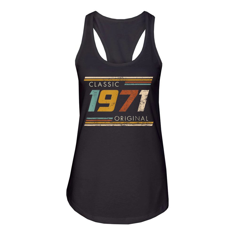 Classic 1971 Vintage Birthday Women's Racerback Tank