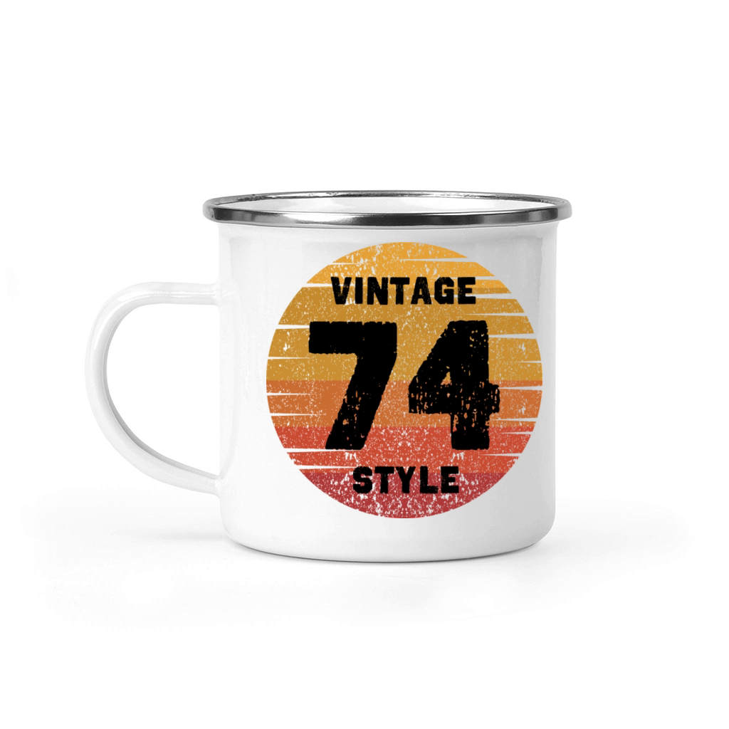 Funny vintage 1974 retro sun graduation style 74s Camping Mug