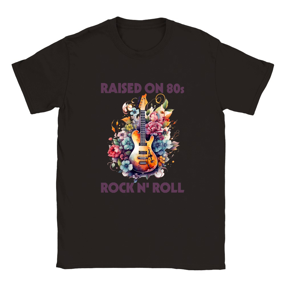 Raised On 80s Rock N’ Roll Retro Music Classic Kids Crewneck T-shirt