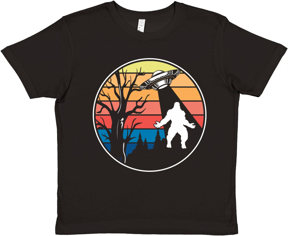 Vintage UFO Alien Bigfoot 2 Premium Kids Crewneck T-shirt