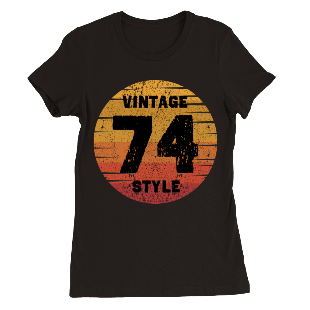 Funny vintage 1974 retro sun graduation style 74s Premium Womens Crewneck T-shirt