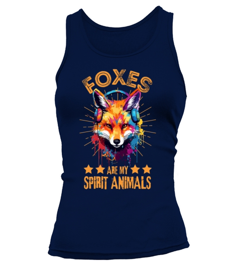 Colorful Fox with headphones Tank top Woman