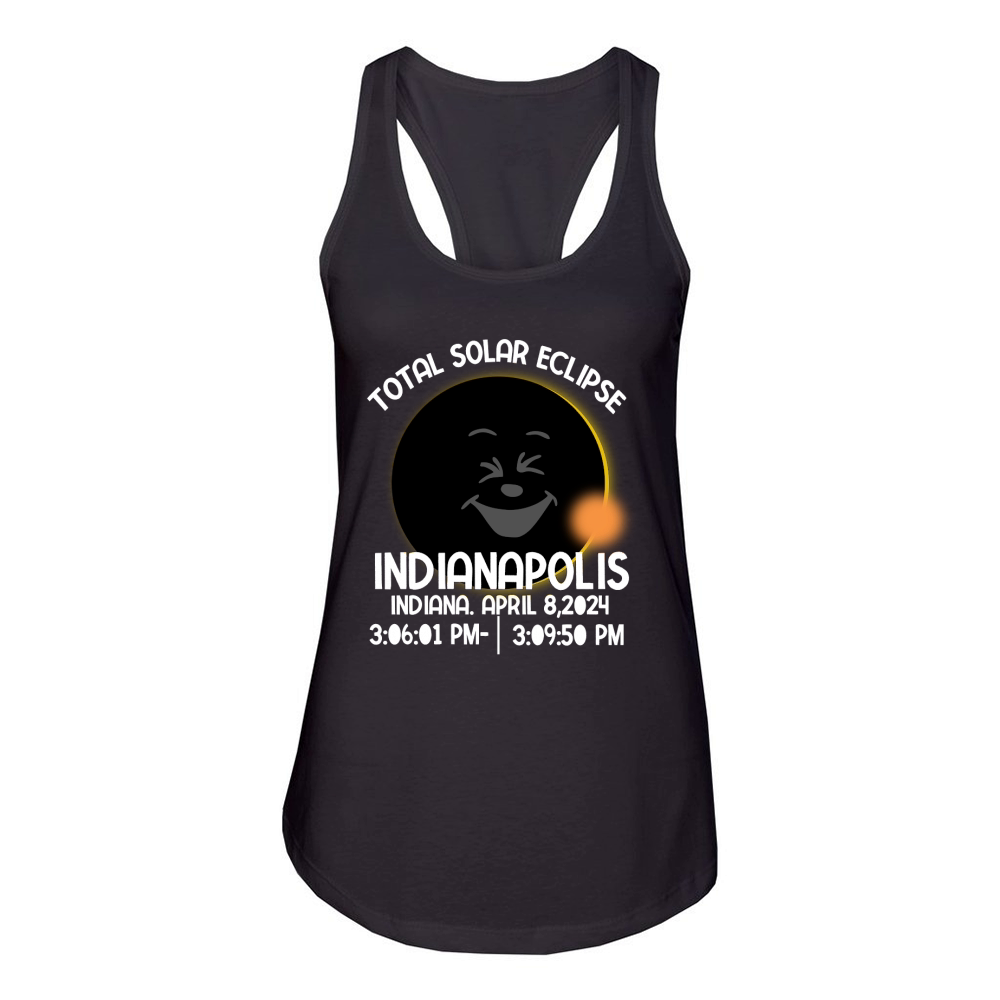 Indianapolis Indiana in Total Solar 2024 Women's Racerback Tank