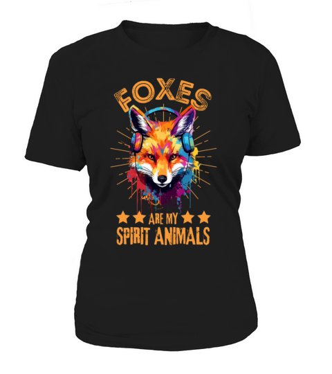 Colorful Fox with headphones Women's T-Shirt