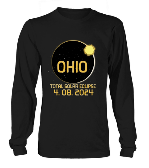 Ohio Totality Total Solar Eclipse April 2024 Long sleeved Unisex