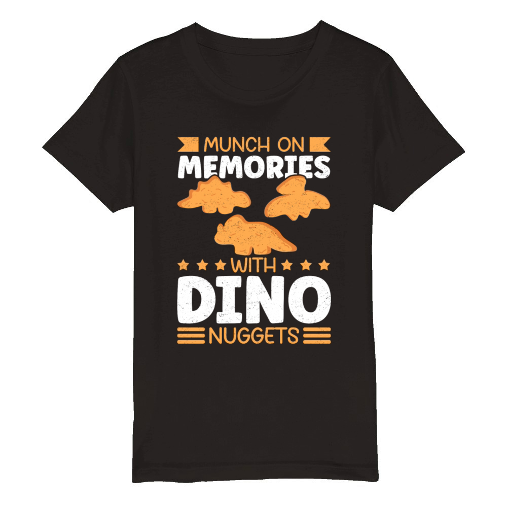 Munch on Memories with Dino Nuggets Dinosaur Organic Kids Crewneck T-shirt