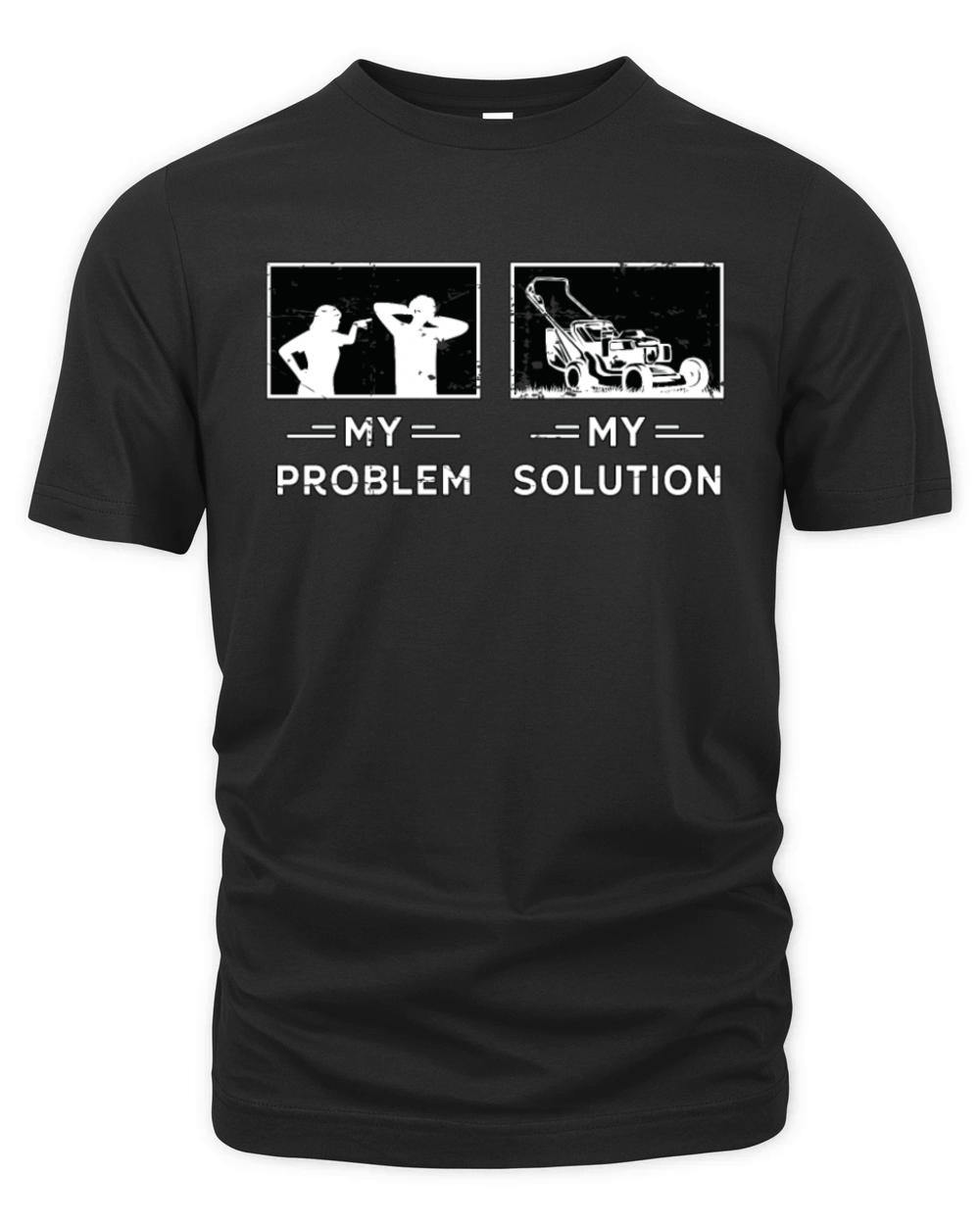 Mower My Problem My Solution Pictogram Dad Mom Organic Unisex T-shirt