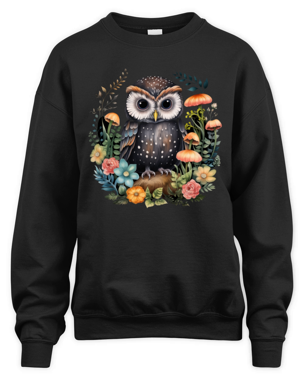 Owl Cottagecore Vintage Gift Unisex Premium Crewneck Sweatshirt