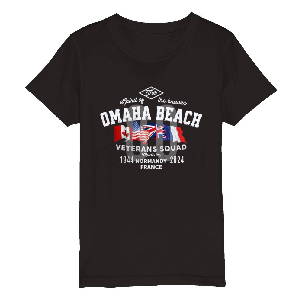 Omaha Beach Normandy 80th anniversary Organic Kids Crewneck T-shirt